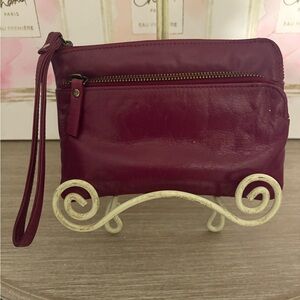 Latico Purple Leather Wristlet
